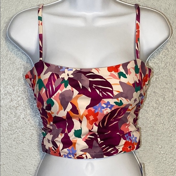 🆕 Athleta Tropical Fitted Bustier Camisole Bikini Top - Picture 1 of 11